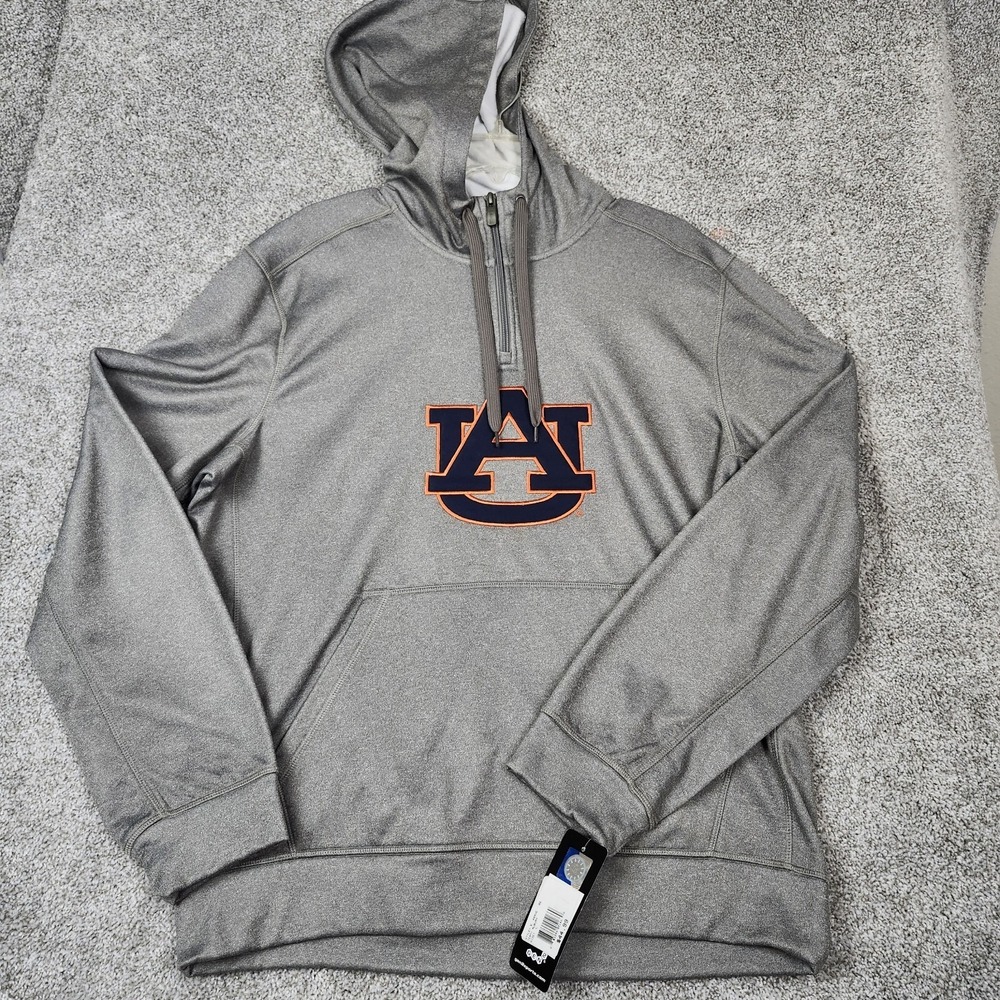 Auburn University Tigers Adult Large Gray Embroidered Hoodie Gen2 Gen 2
